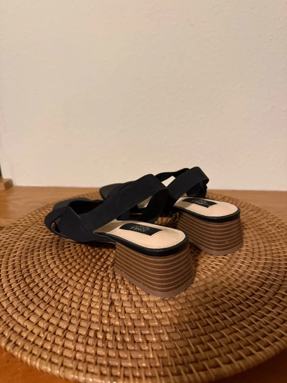 Jones New York Black Low Block Heel Slingback‎ Heeled Sandals